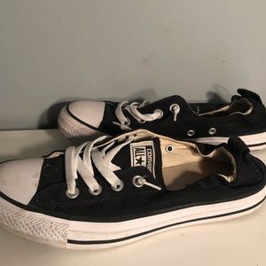 High top black scrunched converse